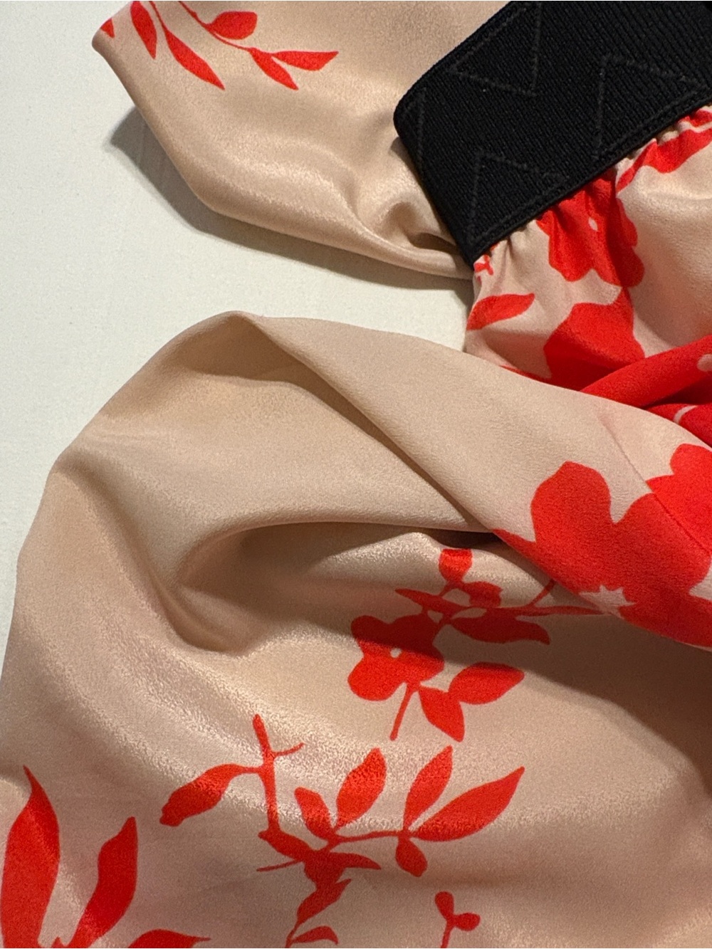 LuLaRoe Women's Maxi Skirt - Beige with Red Floral Print